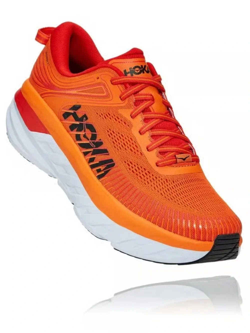Hoka One One Bondi 7 Mens Running Shoes Persimmon Orange - 9.5